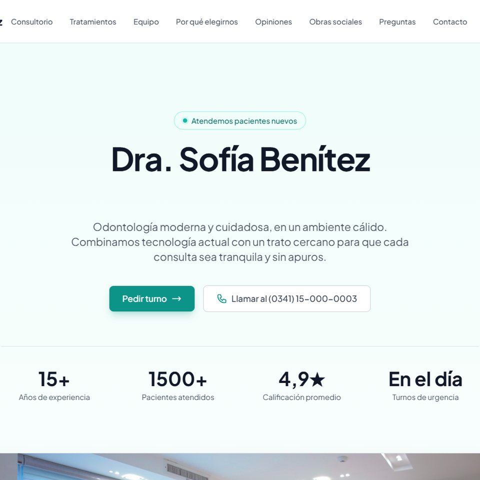 Web de ejemplo de un consultorio odontológico